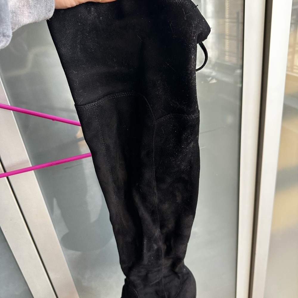 Black Suede Over-the-Knee Boots